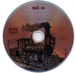Диск DVD+R Oxion 4,7Gb, 16х, Slim Case (1) "Паровоз"