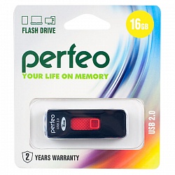 Флеш накопитель 16GB Perfeo S04, USB 2.0 черный арт 02405