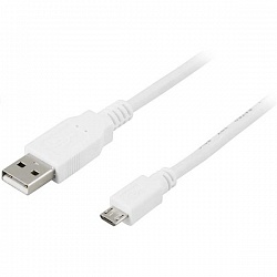 Кабель USB - микро USB без бренда New, 1.0м, круглый, 2.0A, силикон, цвет: белый