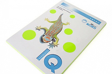 Бумага цветная "IQ Color Neon" А4, 80гр/м2 104%, 100листов (зеленый НЕОН) (NEOGN) 
