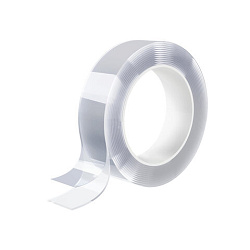 Многоразовая двухсторонняя прозрачная крепежная лента "Скотч NANO tape" 3 м х 30 мм, 2 мм, DASWERK