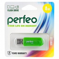 Флеш накопитель 8GB Perfeo С03, USB 2.0 зеленый арт 02510