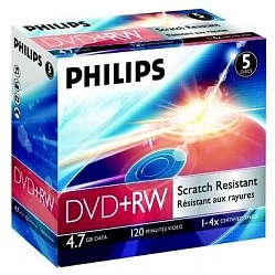 Диск DVD-RW Philips 4,7Gb,4х