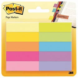 Флажки-закладки Post-it, бумажные, 44*12,7мм, 50л*10 цветов, блистер 670-10AB