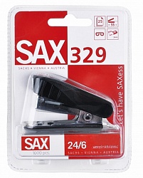 Степлер №24 SAX 329, до25, мини черный