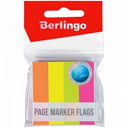 Флажки-закладки Berlingo, 12*50мм, 100л*4 неоновых цвета LSz_50124