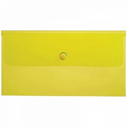 Папка конверт на кнопке А6 (С6) желтая, 180 мкм, арт.06305