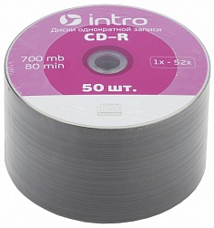 Диск CD-R INTRO 700Mb 52x Cake Box