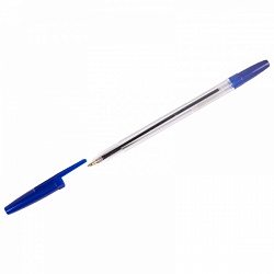 Ручка шариковая Стамм "Оптима" синяя, 1мм, прозрачный корпус РО01