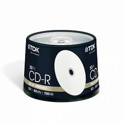 Диск CD-R TDK 700 MB 52-х, Cake Box (25), (25/200)