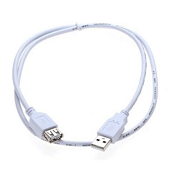 Кабель удлинительный USB - USB(f) Atcom АТ3788, 0.8м, силикон, цвет: белый,  в техпаке