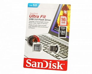 Флеш накопитель 16GB Sandisk, USB 3.0  Ultra Fit SPEED UP TO 130 mb/s