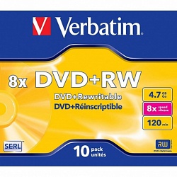 Диск DVD+RW Verbatim 4,7GB  8-x