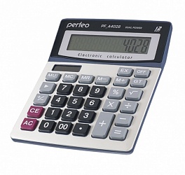 Калькулятор Perfeo PF_A4028, бухгалтерский, 12-разр., GT, серебри 4028