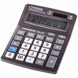 Калькулятор Citizen SD-210, 10р. (двойное питание) 103*138*24 черный