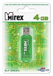 Флеш накопитель 4GB Mirex  USB 2.0 зеленый 13600-FMUGRE04