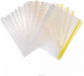 Файл-вкладыш "Erich Krause", с перфорацией, цвет: прозрачный, желтый, формат А4, 100 шт 30631