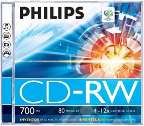 Диск CD-RW Philips 700 Mb,12х, 80 min