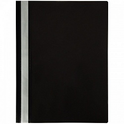 Папка-скоросшиватель пластик. Berlingo, А4, 180мкм, черная с прозр. верхом