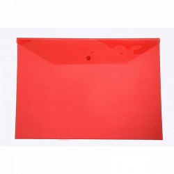 Папка конверт на кнопке А4, 120 мк, красная, OfficeSpace, арт. Fmk12-4 / 220896