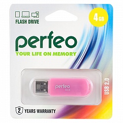Флеш накопитель 4GB Perfeo С03, USB 2.0 зеленый, розовый арт 02438,02439