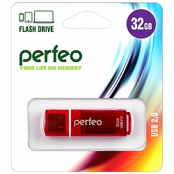 Флеш накопитель 32GB Perfeo С13, USB 2.0 красный