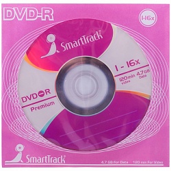 Диск DVD-R 4,7Gb SmartTrack 16X (бумажный конверт) ST000778