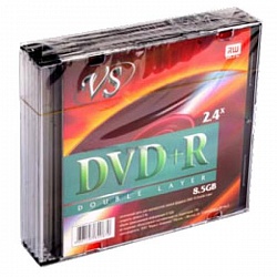 Диск DVD-R VS 1.46Gb, 4х, 8 cm, Slim Case (5), (5/150)