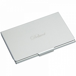 Визитница карманная Delucci из алюминия серебристого цвета, подарочная упаковка BCh_46001