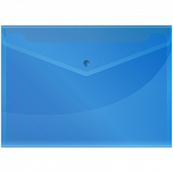 Папка-конверт на кнопке OfficeSpace, А4, 150мкм, синяя арт Fmk12-5 / 220897