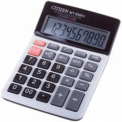 Калькулятор Citizen MT-850A, бухгалтерский, 10р. (двойное питание, пластик. кнопки, подъемный диспле